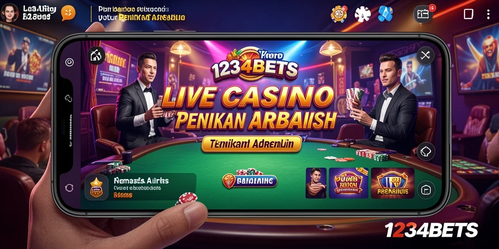 Tangkapan layar dari gameplay Live Casino yang menegangkan di 1234BETS.