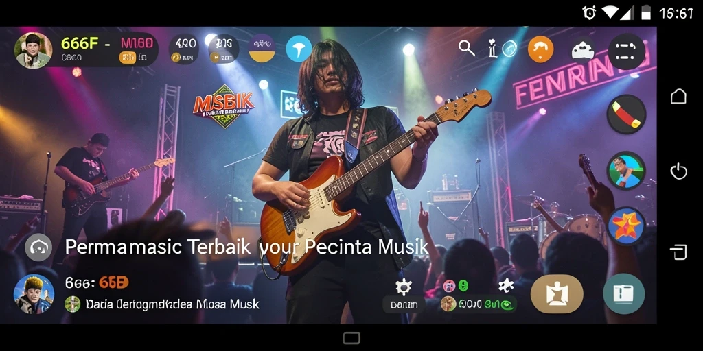 Tampilan gameplay <strong>666F</strong> yang penuh irama dan warna.