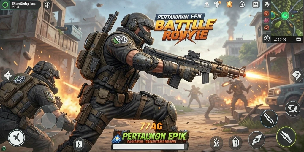 Gameplay seru dan mendebarkan di dunia <strong>77AG</strong> Battle Royale.