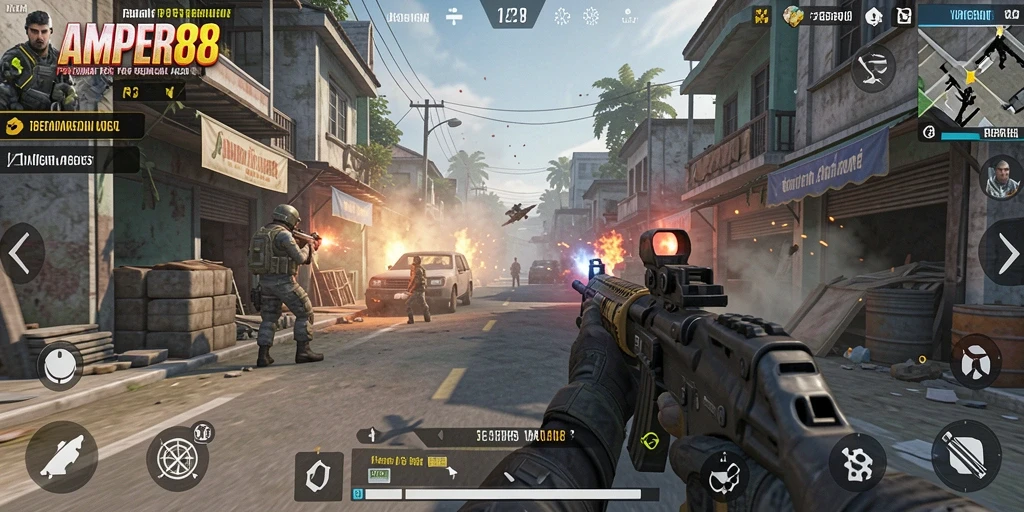 Screenshot gameplay AMPER88 yang menampilkan aksi pertarungan yang mendebarkan.