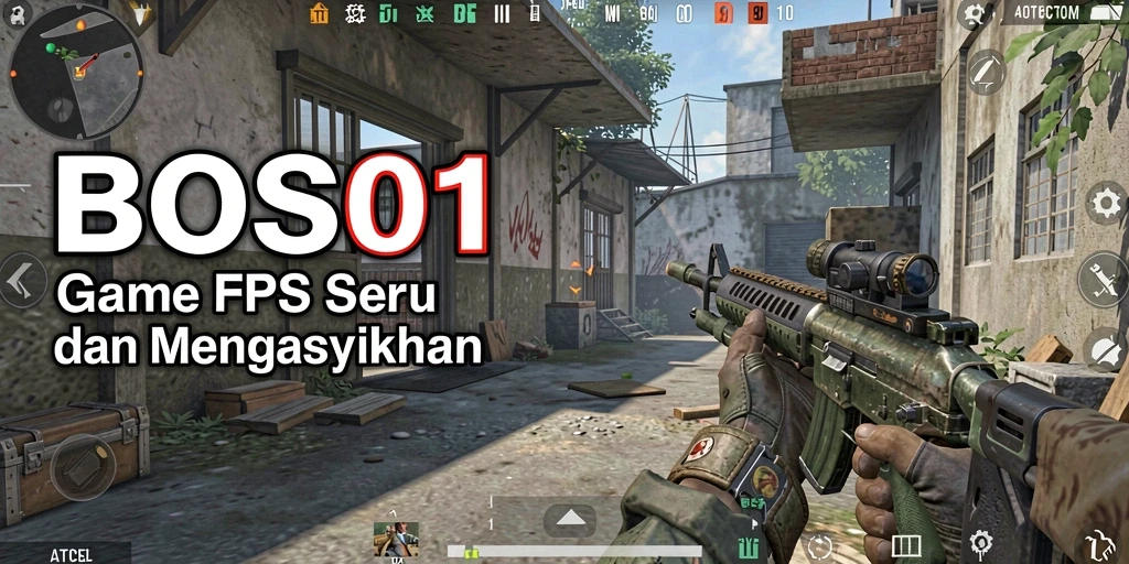 Screenshot gameplay BOS01 yang menampilkan pertempuran intens dan grafik memukau.