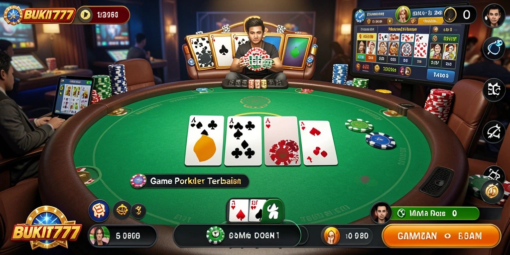 Tampilan gameplay Poker yang seru di BUKIT777.