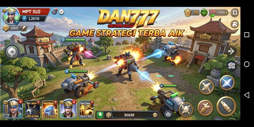 Tampilan gameplay seru dalam pertempuran DAN777 yang strategis.