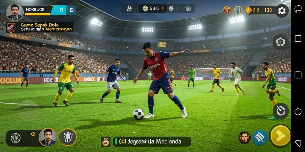 Screenshot gameplay HOKILUCK dengan aksi mendebarkan di lapangan.