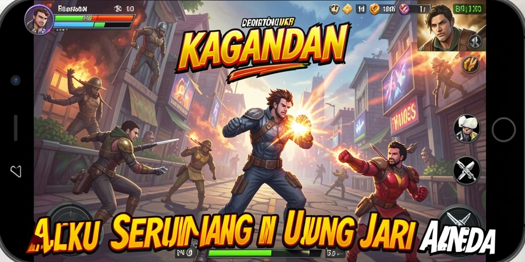 Tangkapan layar menampilkan aksi intens dalam permainan KAGANDAN.