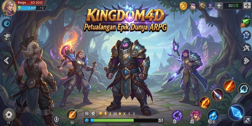 Tangkapan layar KINGDOM4D menampilkan aksi pertempuran yang mendebarkan di dunia ARPG.