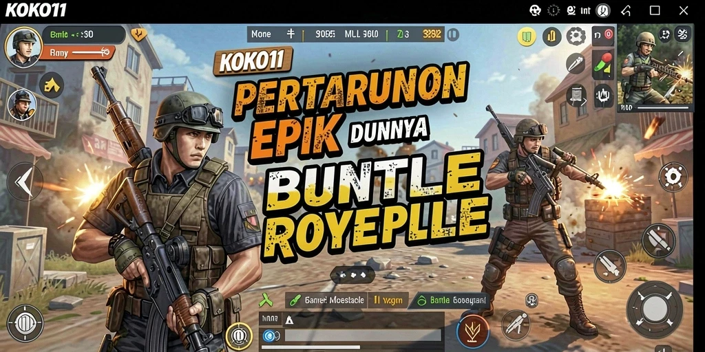 Gameplay KOKO11 menunjukkan aksi seru di medan perang Battle Royale.