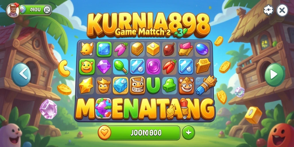 Tampilan seru gameplay KURNIA898 saat mencocokkan elemen Match-3.