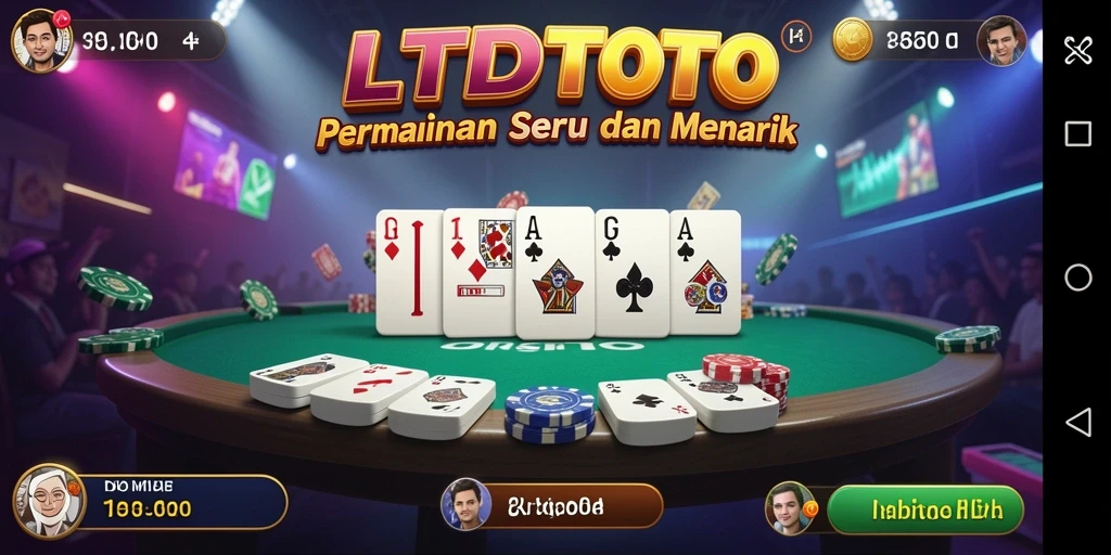 Screenshot LTDTOTO menunjukkan gameplay seru dari permainan Domino.