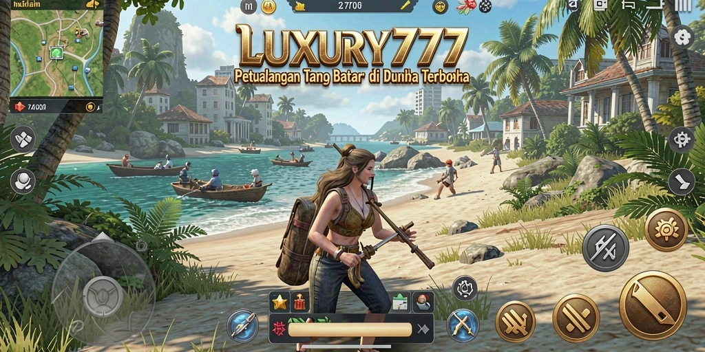 Tangkapan layar gameplay LUXURY777 menunjukkan dunia terbuka yang luas.