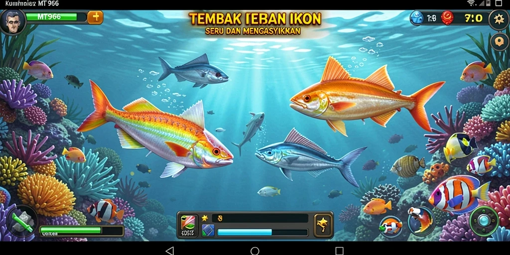 Tampilan gameplay MT966 yang seru dengan menembak ikan.