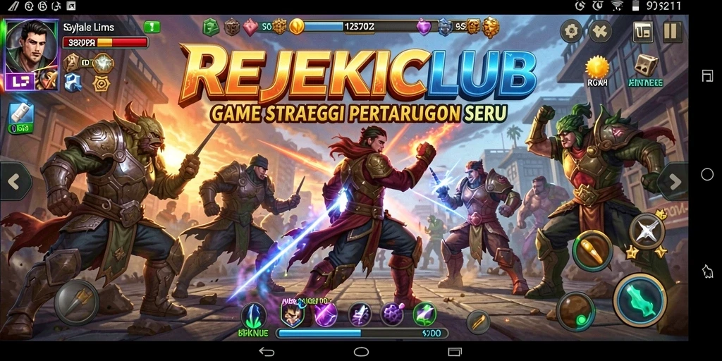 Tampilan gameplay menakjubkan dalam REJEKICLUB yang penuh dengan strategi.
