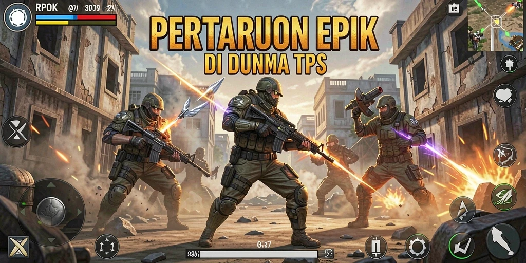 Screenshot gameplay RPOK yang menampilkan aksi seru dalam pertempuran TPS.