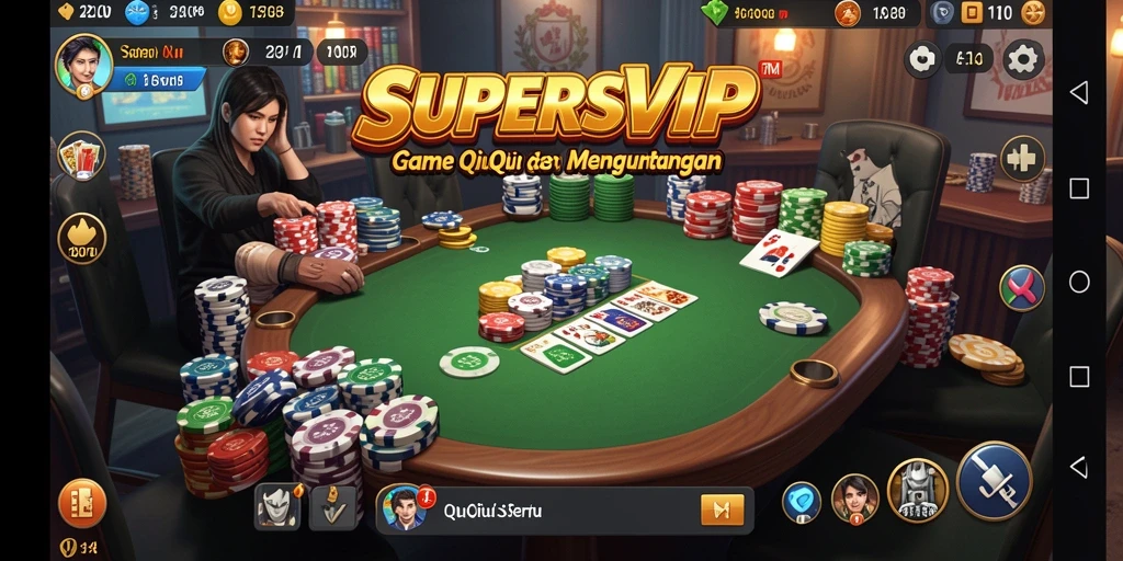 Tampilan menarik dari gameplay QiuQiu di SUPERSVIP.