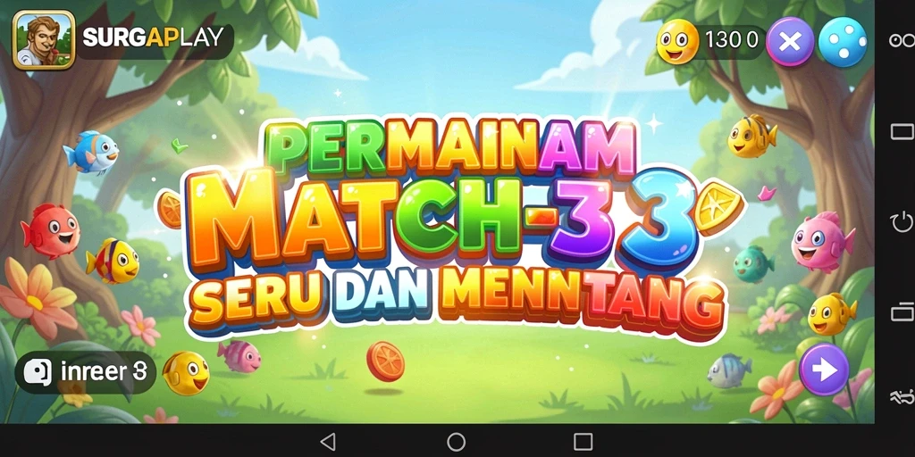 Tangkapan layar SURGAPLAY menunjukkan gameplay Match-3 yang mengasyikkan.