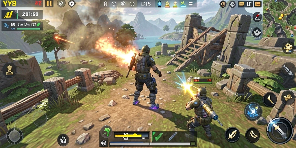 Screenshot <strong>Y89</strong> menampilkan pertempuran strategi yang intens.
