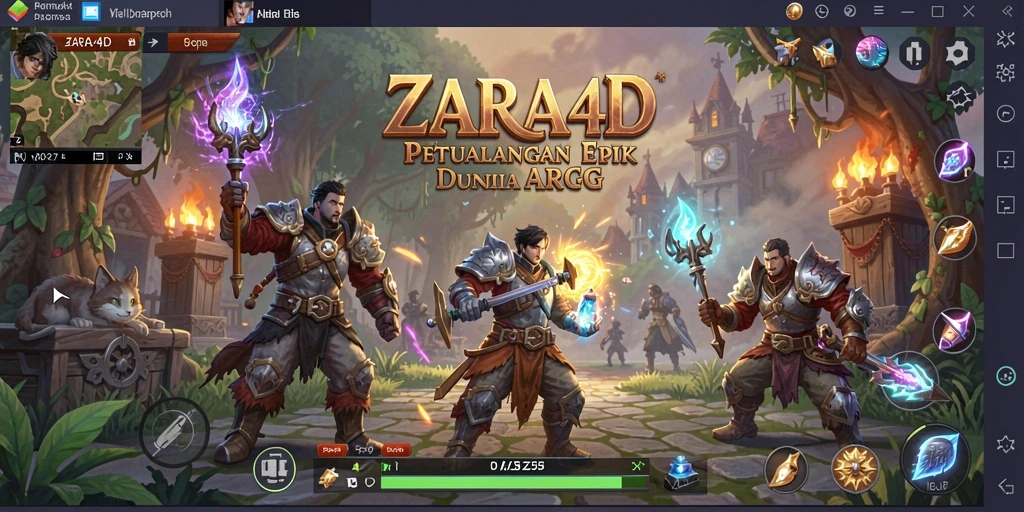 Screenshot gameplay ZARA4D menampilkan pertarungan seru di dunia ARPG.